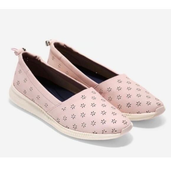 Cole Haan StudiøGrand Perforated Slip-On Sneaker in Peach Blush Nubuck - Picture 1 of 10